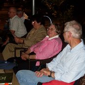 Endlich draußen. Absacker nach dem Abendessen. Michael, Helgard, Hilde und Gerhard